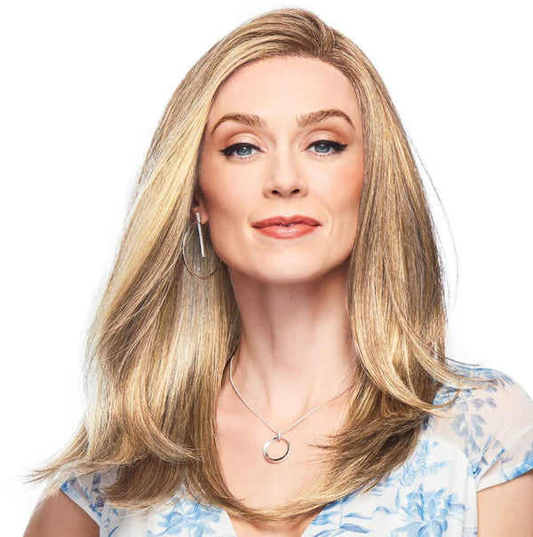 GABOR Front Cover Layered Long Bob Style Wig, Hand-Tied Mono Top by Hairuwear, Average Cap - GF14-22SS Wheat