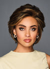 GABOR MAKE A STATEMENT Layered Modern Chin-Length Bob Wig, Designer Series by Hairuwear, Average Cap Size, GF4-6 Black Coffee