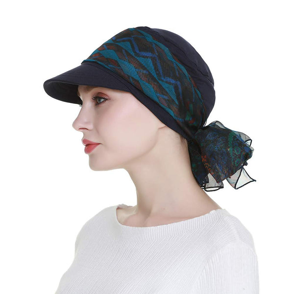Newsboy Cap for Women Chemo Headwear med skjerf Gaver Hårtap tilgjengelig hele året
