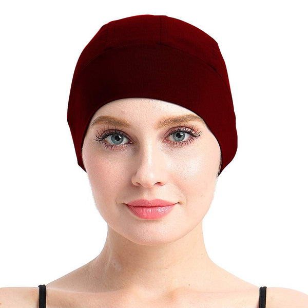 Bamboo Sleep Cap for Hair Loss Home Head Cover for Chemo Women Bike Hard Hat Helmet Liner Cotton Beanie