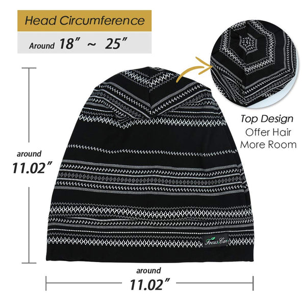 FocusCare Adjustable Sleeping Cap,Satin Lined Extra Large Women Curly Hair Available Day and Night