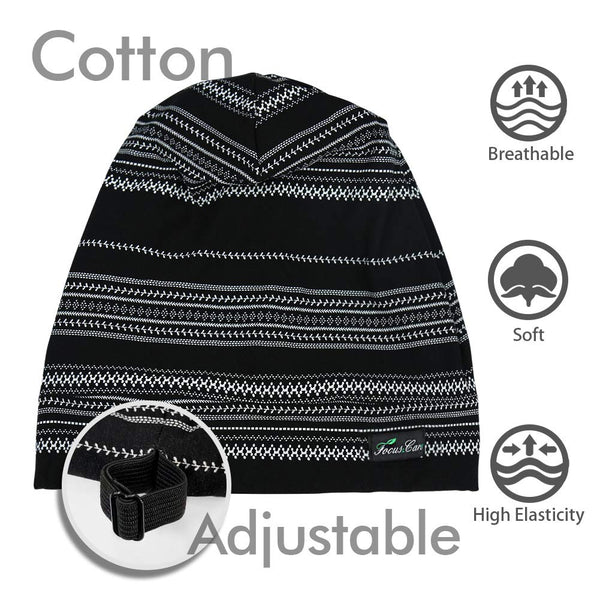 FocusCare Adjustable Sleeping Cap,Satin Lined Extra Large Women Curly Hair Available Day and Night