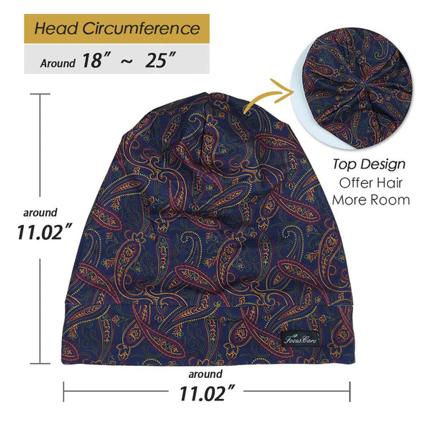 FocusCare Adjustable Sleeping Cap,Satin Lined Extra Large Women Curly Hair Available Day and Night