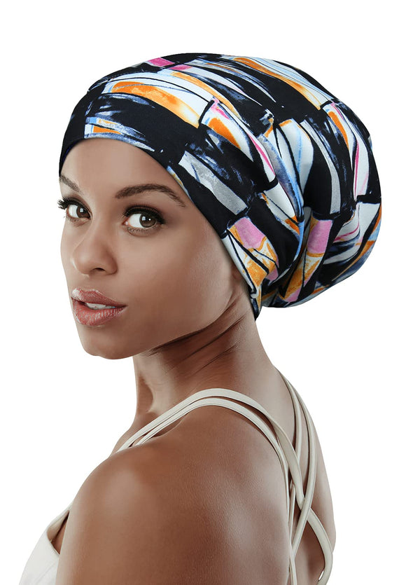 FocusCare Satin Lined Sleep Slouchy Cap Curly Girl Slap Headwear Gifts for Frizzy Hair Women