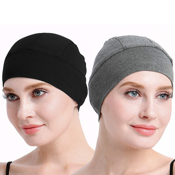 Bamboo Sleep Cap for Hair Loss Home Head Cover for Chemo Women Bike Hard Hat Helmet Liner Cotton Beanie