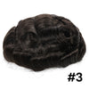 Toupee for menn hår erstatningssystem sveitsisk blonder menn toupee europeisk menneskehår hd blonder hårsystem poly hud pu rundt menn hårstykke. (Nr. 1 Jet Black, 7x9 "-100% Light Med-Light Density)