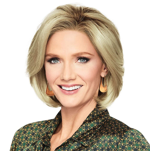 GABOR Epic Chin Length Classic Bob Wig by Hairuwear, Large Cap, GL56-60 Sugared Silver