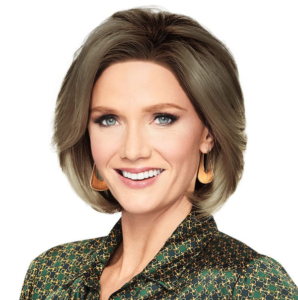 GABOR Epic Chin Length Classic Bob Wig by Hairuwear, Large Cap, GL56-60 Sugared Silver