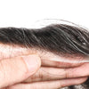 Menn toupee hårsystem menneskehår erstatning for menn 0,04 mm ultra tynn hud toupee for menn v-looped hårstykke (220# mørkest brun med 20% grå, 8x10 "-100% lys med-lys tetthet)