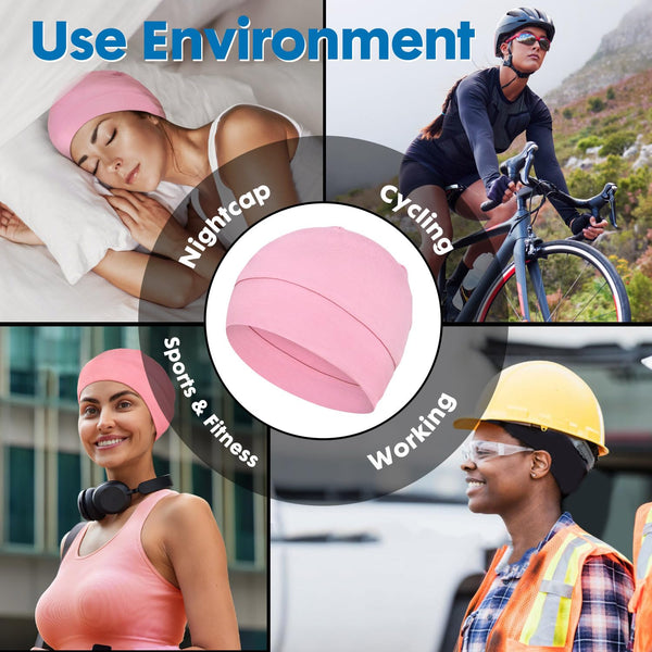 2Pcs/4Pcs 100% Bamboo Viscose Beanies for Men Women Helmet Liner Lightweight Sleeping Cap for Chemo Hair Loss