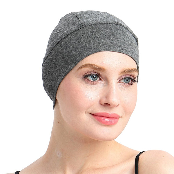 Bamboo Sleep Cap for Hair Loss Home Head Cover for Chemo Women Bike Hard Hat Helmet Liner Cotton Beanie