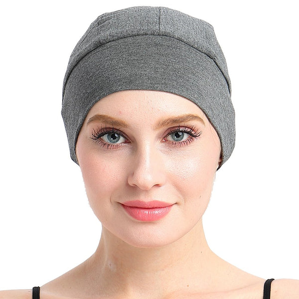 Bamboo Sleep Cap for Hair Loss Home Head Cover for Chemo Women Bike Hard Hat Helmet Liner Cotton Beanie