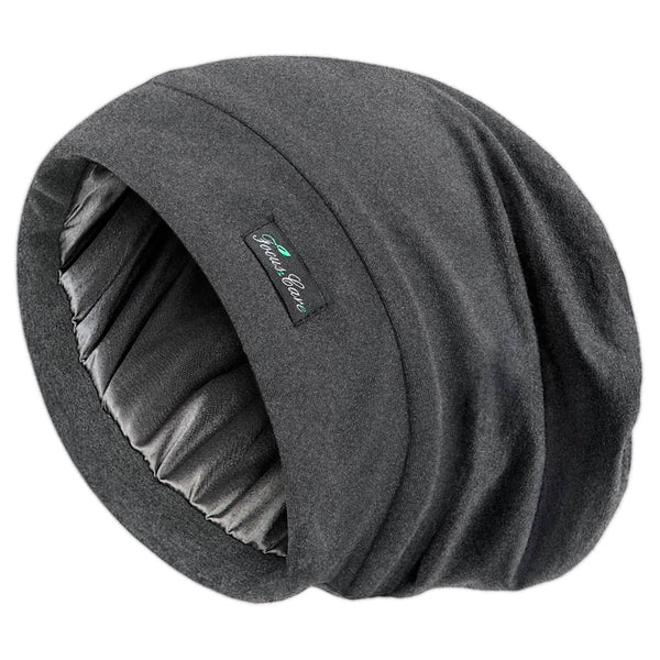 FocusCare Satin Lined Sleep Slouchy Cap Curly Girl Slap Headwear Gifts for Frizzy Hair Women