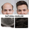Menn toupee hårsystem menneskehår erstatning for menn 0,04 mm ultra tynn hud toupee for menn v-looped hårstykke (220# mørkest brun med 20% grå, 8x10 "-100% lys med-lys tetthet)