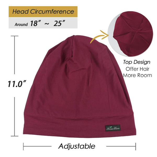 FocusCare Adjustable Sleeping Cap,Satin Lined Extra Large Women Curly Hair Available Day and Night
