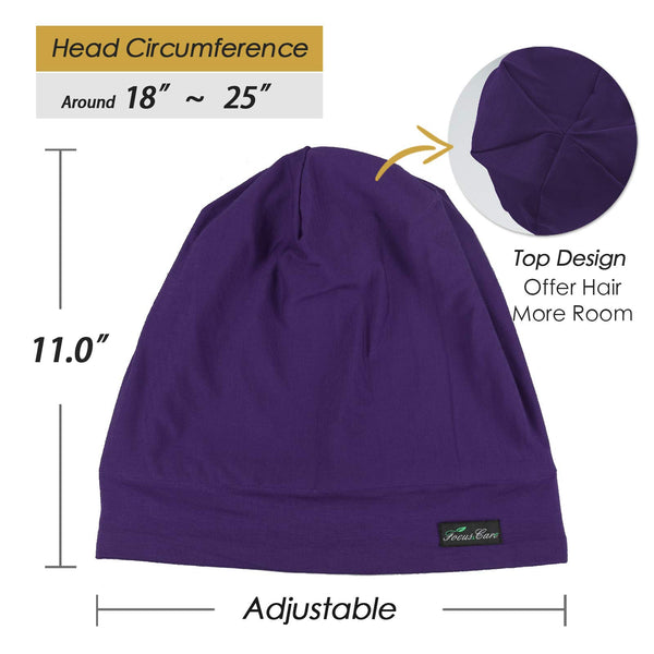 FocusCare Adjustable Sleeping Cap,Satin Lined Extra Large Women Curly Hair Available Day and Night