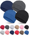 2Pcs/4Pcs 100% Bamboo Viscose Beanies for Men Women Helmet Liner Lightweight Sleeping Cap for Chemo Hair Loss
