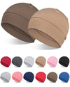 2Pcs/4Pcs 100% Bamboo Viscose Beanies for Men Women Helmet Liner Lightweight Sleeping Cap for Chemo Hair Loss