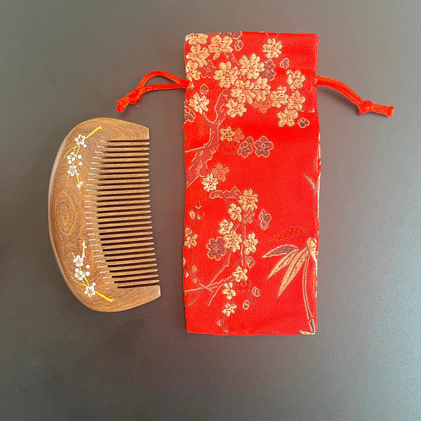 1 piece EXOTIC MYTH wooden comb Natural Anti-static Sandalwood Wooden Hair Comb with gift bag (EM10-3)