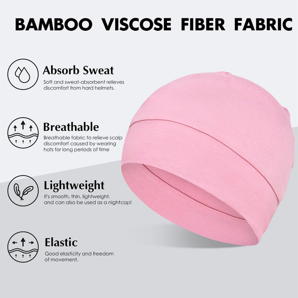 2Pcs/4Pcs 100% Bamboo Viscose Beanies for Men Women Helmet Liner Lightweight Sleeping Cap for Chemo Hair Loss