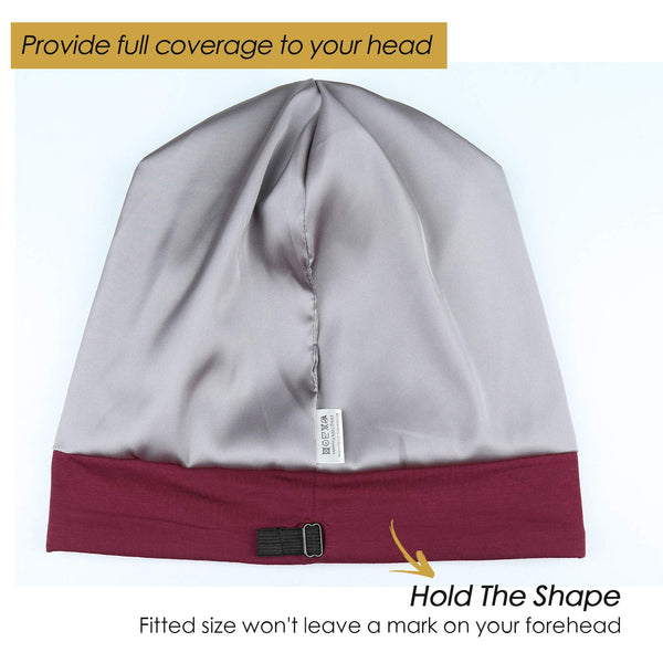 FocusCare Adjustable Sleeping Cap,Satin Lined Extra Large Women Curly Hair Available Day and Night