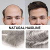 Menn toupee hårsystem menneskehår erstatning for menn 0,04 mm ultra tynn hud toupee for menn v-looped hårstykke (220# mørkest brun med 20% grå, 8x10 "-100% lys med-lys tetthet)