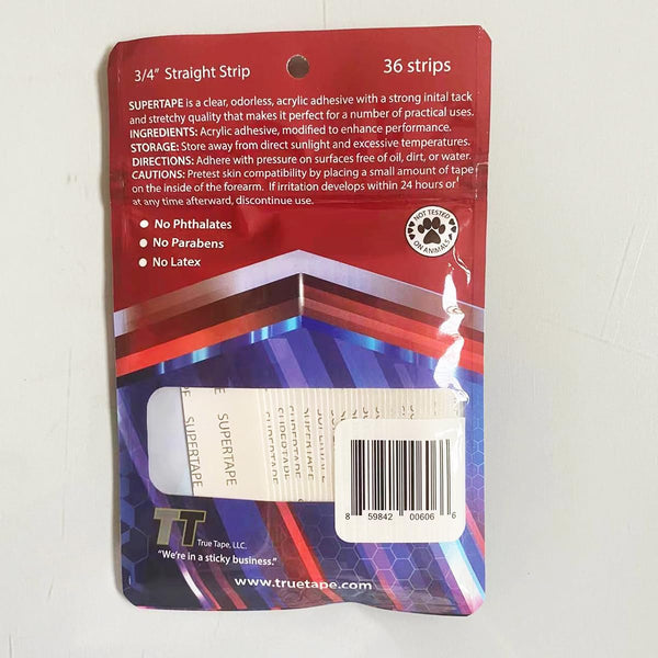 36pcs/lot Straight SUPERTAPE double side tape for wigs and toupees hair tape 3/4"x3”