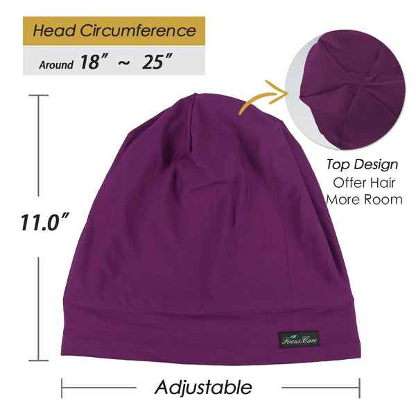 FocusCare Adjustable Sleeping Cap,Satin Lined Extra Large Women Curly Hair Available Day and Night