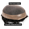 Generic Hair System For Men Toupee Fine Mono Hair Piece European Human Hair Replacement NPU Skin Around Toupee For Men (5# Medium Light Brown, 8x10""-120% Medium Light to Medium Density)
