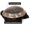 Generic Hair System For Men Toupee Fine Mono Hair Piece European Human Hair Replacement NPU Skin Around Toupee For Men (5# Medium Light Brown, 8x10""-120% Medium Light to Medium Density)