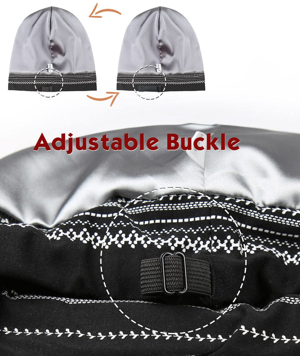 FocusCare Adjustable Sleeping Cap,Satin Lined Extra Large Women Curly Hair Available Day and Night