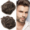 Menn toupee hårsystem Ultra tynn hudhårstykke europeisk menneskehår erstatning 0,02-0,10 mm v-loop toupee for menn. (2# Darkest Brown, 8x10-0.06mm-0.08mm V-loop)