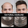 Toupee for menn hårsystem fransk blonder foran menn toupee europeisk menneskehår stykke fint mono hår erstatningssystem (320# mørkebrun med 20% syntetisk grå, 8x10 "-120% middels lys til middels tetthet)