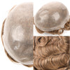 Menn toupee hårsystem Ultra tynn hudhårstykke europeisk menneskehår erstatning 0,02-0,10 mm v-loop toupee for menn. (2# Darkest Brown, 8x10-0.06mm-0.08mm V-loop)