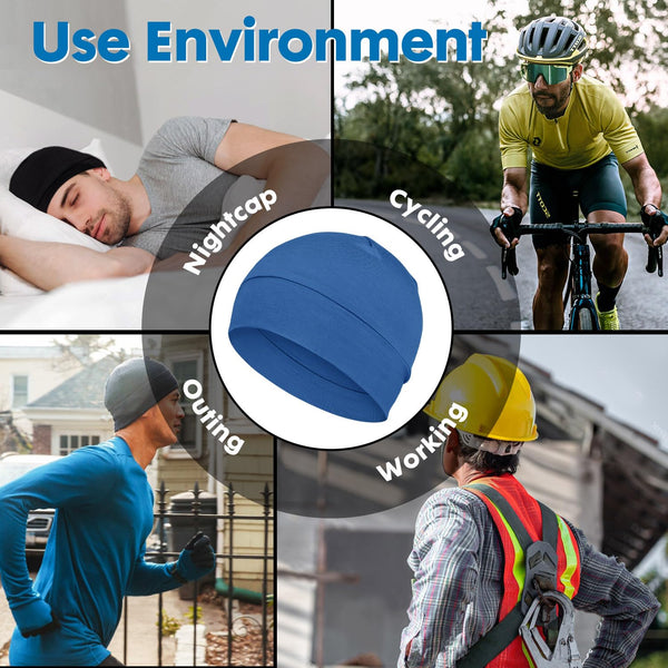 2Pcs/4Pcs 100% Bamboo Viscose Beanies for Men Women Helmet Liner Lightweight Sleeping Cap for Chemo Hair Loss