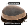 Generic Hair System For Men Toupee Fine Mono Hair Piece European Human Hair Replacement NPU Skin Around Toupee For Men (5# Medium Light Brown, 8x10""-120% Medium Light to Medium Density)