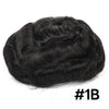 Toupee for menn hår erstatningssystem sveitsisk blonder menn toupee europeisk menneskehår hd blonder hårsystem poly hud pu rundt menn hårstykke. (Nr. 1 Jet Black, 7x9 "-100% Light Med-Light Density)