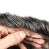 Menn toupee hårsystem Ultra tynn hudhårstykke europeisk menneskehår erstatning 0,02-0,10 mm v-loop toupee for menn. (2# Darkest Brown, 8x10-0.06mm-0.08mm V-loop)