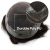 Toupee for menn hår erstatningssystem sveitsisk blonder menn toupee europeisk menneskehår hd blonder hårsystem poly hud pu rundt menn hårstykke. (Nr. 1 Jet Black, 7x9 "-100% Light Med-Light Density)