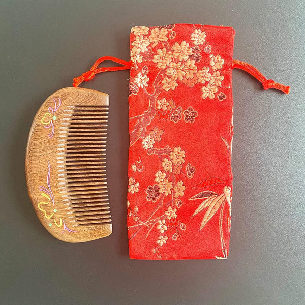 EXOTIC MYTH wooden comb Natural Anti-static Sandalwood Wooden Hair Comb with gift bag EM1118