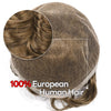 Human Hair Men's Hair Replacement System Full Swiss Lace Front Undetectable Breathable Men's Toupee (5# Medium Light Brown, 8x10-100% Light Med-Light Density)