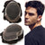 Toupee For Men Hair Replacement Systems Men Hair Systems French Lace Mens Toupee Human Hair Piece Bleached Knots Short Wavy (1B# Off Black,6X9-100% Medium light to medium density)