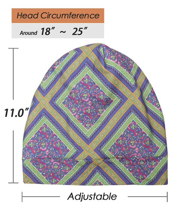 FocusCare Satin Lined Sleep Slouchy Cap Curly Girl Slap Headwear Gifts for Frizzy Hair Women