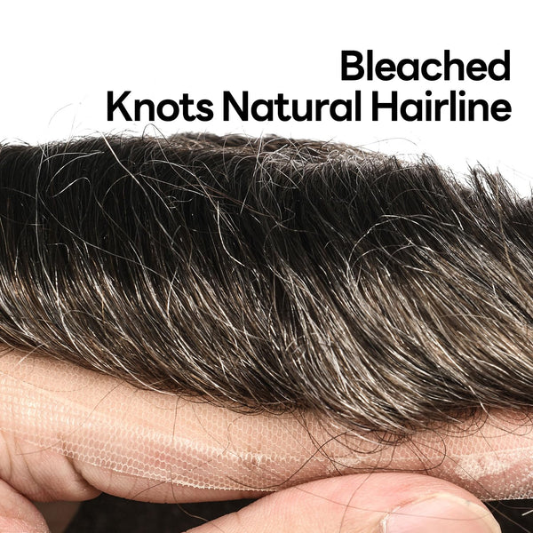 Human Hair Men's Hair Replacement System Full Swiss Lace Front Undetectable Breathable Men's Toupee (5# Medium Light Brown, 8x10-100% Light Med-Light Density)