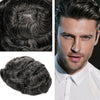 Menn toupee hårsystem Ultra tynn hudhårstykke europeisk menneskehår erstatning 0,02-0,10 mm v-loop toupee for menn. (2# Darkest Brown, 8x10-0.06mm-0.08mm V-loop)