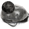 Menn toupee hårsystem menneskehår erstatning for menn 0,04 mm ultra tynn hud toupee for menn v-looped hårstykke (220# mørkest brun med 20% grå, 8x10 "-100% lys med-lys tetthet)