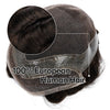 Toupee for menn hår erstatningssystem sveitsisk blonder menn toupee europeisk menneskehår hd blonder hårsystem poly hud pu rundt menn hårstykke. (Nr. 1 Jet Black, 7x9 "-100% Light Med-Light Density)