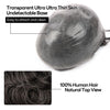 Menn toupee hårsystem menneskehår erstatning for menn 0,04 mm ultra tynn hud toupee for menn v-looped hårstykke (220# mørkest brun med 20% grå, 8x10 "-100% lys med-lys tetthet)