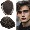 Generic French Lace Mens Toupee Poly Pu Around Toupee for Men Hair Piece European Human Hair Replacement System (17# Dark Ash Blonde, 7x9""-120% Medium Light to Medium Density)