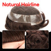 Generic French Lace Mens Toupee Poly Pu Around Toupee for Men Hair Piece European Human Hair Replacement System (17# Dark Ash Blonde, 7x9""-120% Medium Light to Medium Density)